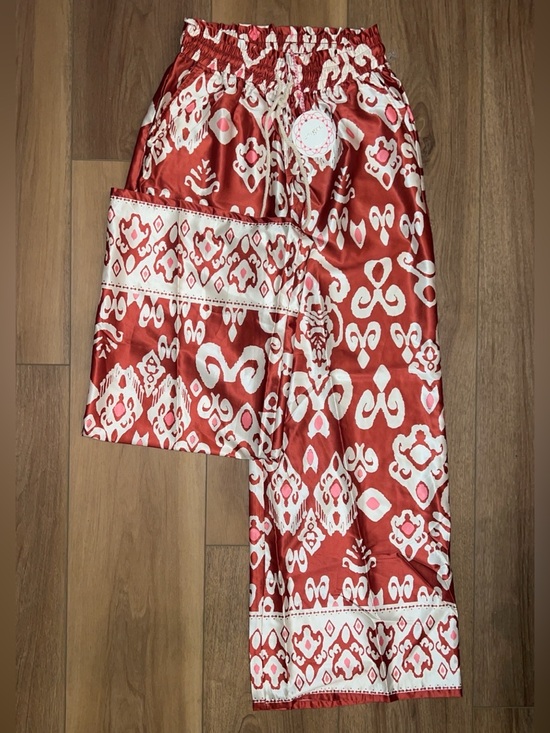 Umgee Pants - Umgee - High-Rise Red and White Wide Leg Pants